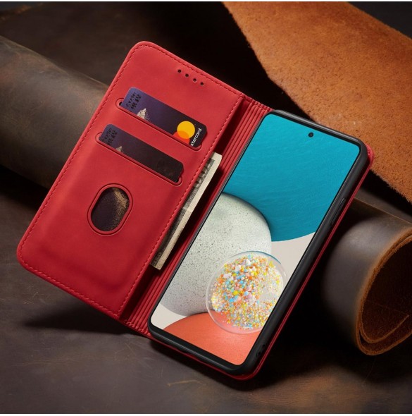 Magnet Fancy Fodral Fodral För Samsung Galaxy A53 5G Plånbok Korthållare Röd
