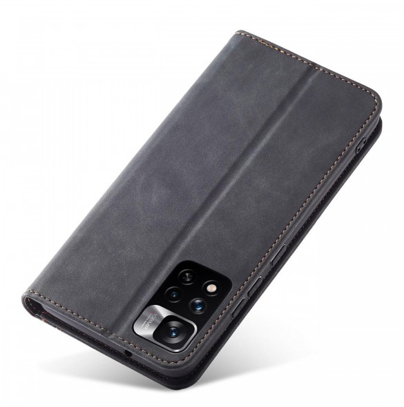 Magnet Fancy Case Fodral för Xiaomi Redmi Note 11 Pro Pouch Card Plånbok Korthållare Svart
