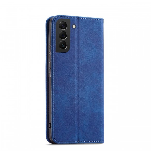 Magnet Fancy Case Fodral för Samsung Galaxy S22 Pouch Plånbok Korthållare Blå