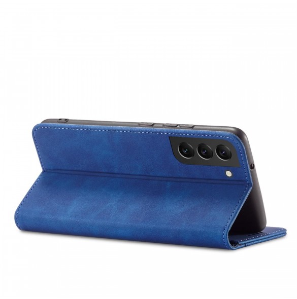 Magnet Fancy Case Fodral för Samsung Galaxy S22 Pouch Plånbok Korthållare Blå