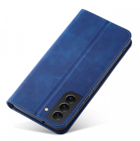 Magnet Fancy Case Fodral för Samsung Galaxy S22 Pouch Plånbok Korthållare Blå