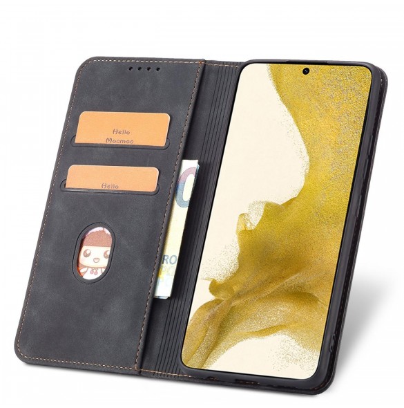 Magnet Fancy Case Fodral för Samsung Galaxy S22 + (S22 Plus) Plånbok Korthållare Svart