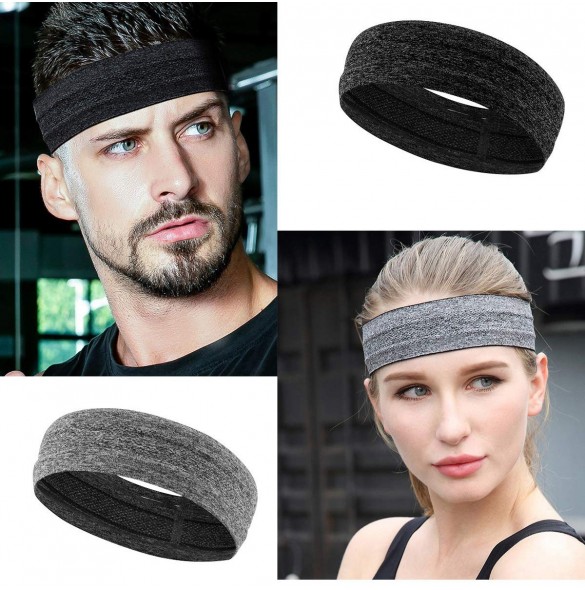 Elastiskt pannband i grått tyg för löpkondition