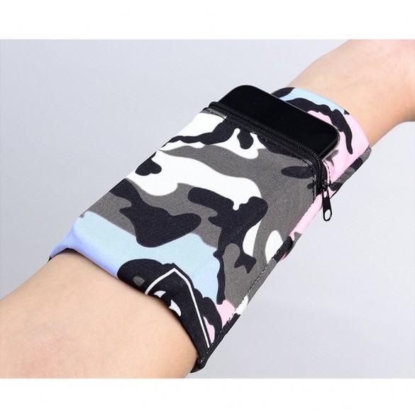 Tygarmband för löpning fitness brun