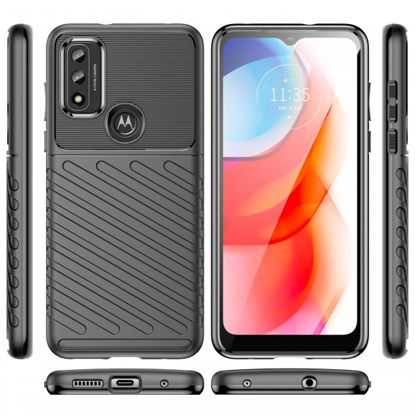 Thunder Case flexibelt pansarskal till Motorola Moto G Play 2022 svart
