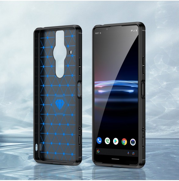 Carbon Case Flexibelt TPU-skal för Sony Xperia Pro-I svart
