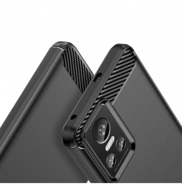 Carbon Case Flexibelt skydd för Realme GT Neo 3 svart
