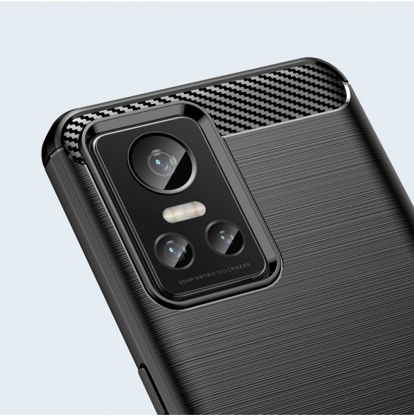 Carbon Case Flexibelt skydd för Realme GT Neo 3 svart