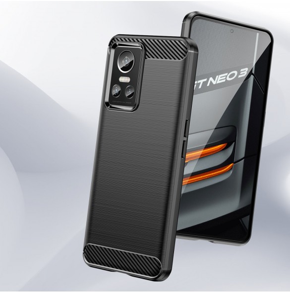 Carbon Case Flexibelt skydd för Realme GT Neo 3 svart
