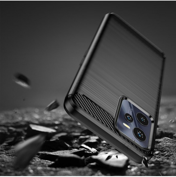 Carbon Case Flexibelt skydd Realme C35 svart