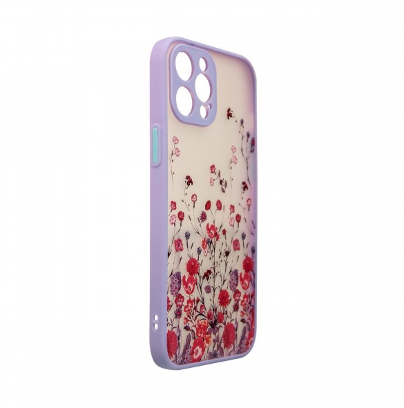 Designfodral för iPhone 13 Pro Max blommig lila