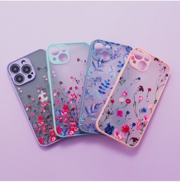 Designfodral för iPhone 13 Pro Max blommig lila