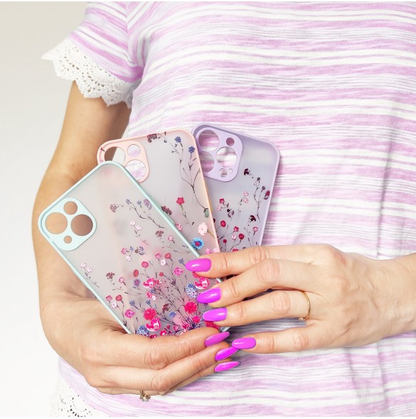 Designfodral för iPhone 13 Pro Max blomma rosa