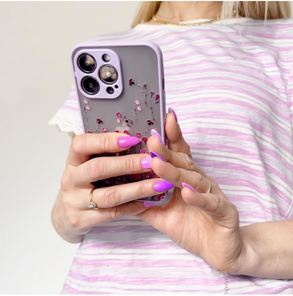 Designfodral för Samsung Galaxy A12 5G Flower Cover Ljusblå