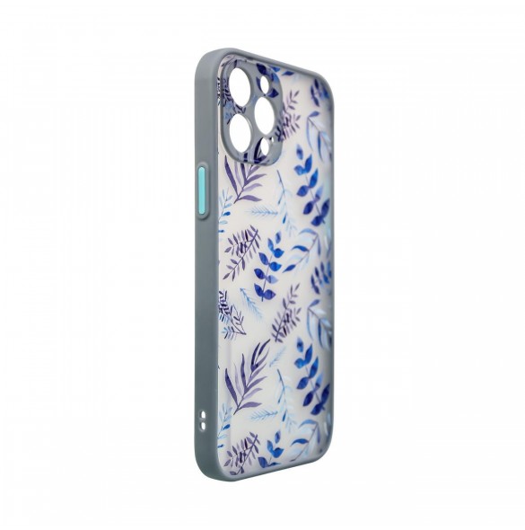 Designfodral för Samsung Galaxy A12 5G Flower Cover Mörkblå