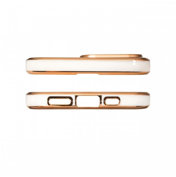 Lighting Color Fodral för Samsung Galaxy A12 5G guldram gelöverdrag vit