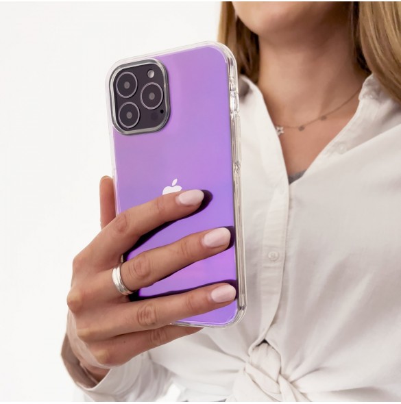Aurora Fodral Fodral för iPhone 13 Pro Max Neon Gel Cover Lila