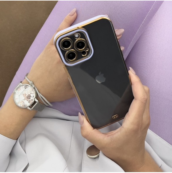 Modefodral till iPhone 13 Pro Max Gold Frame Gel Cover Röd
