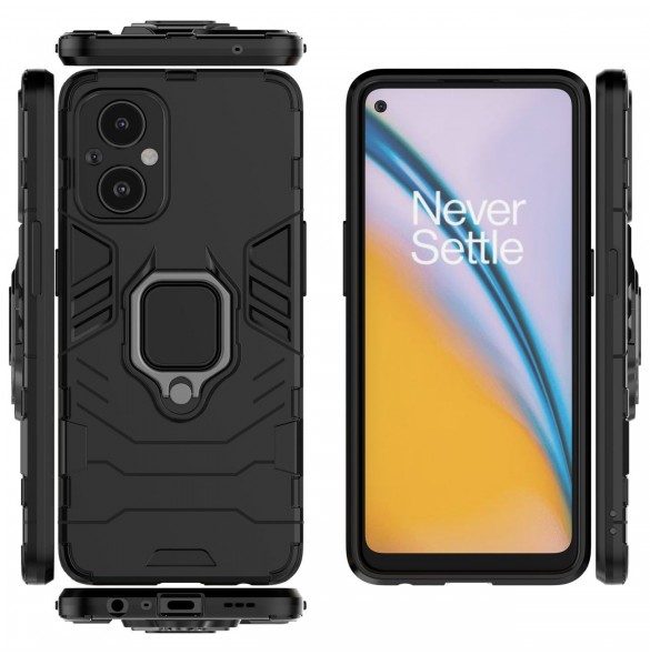 Ring Armour tuff hybridfodral + magnetisk hållare för OnePlus Nord N20 5G svart