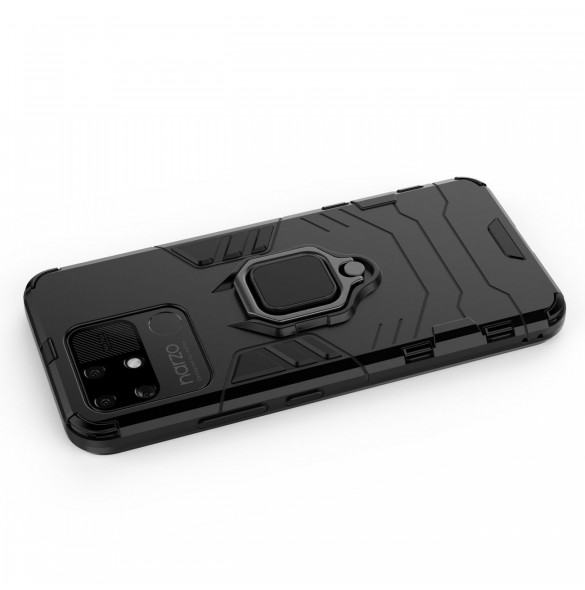 Ring Armor tuff hybridfodral överdrag + magnethållare Realme Narzo 50A svart