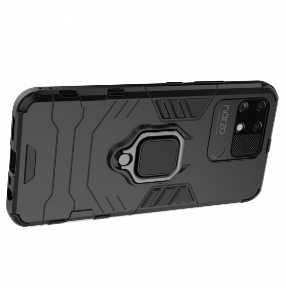 Ring Armor tuff hybridfodral överdrag + magnethållare Realme Narzo 50A svart