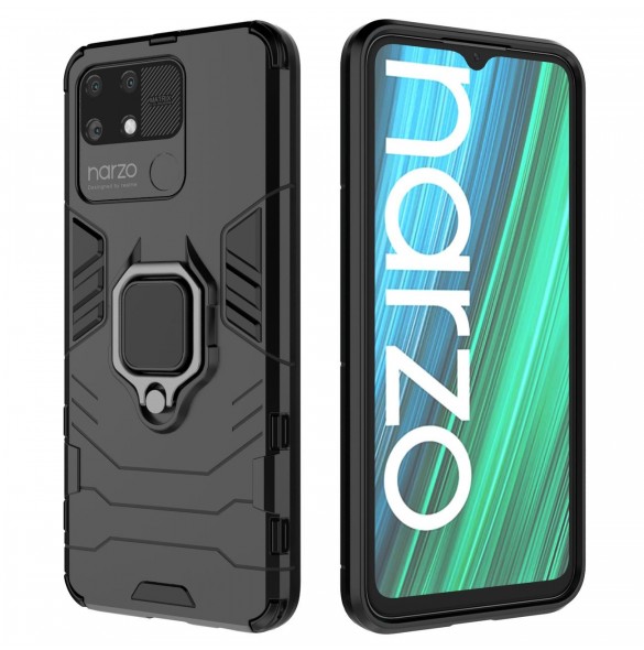 Ring Armor tuff hybridfodral överdrag + magnethållare Realme Narzo 50A svart