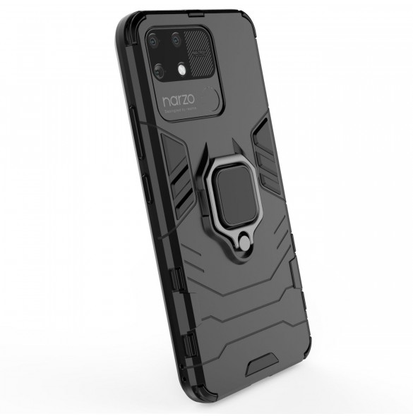 Ring Armor tuff hybridfodral överdrag + magnethållare Realme Narzo 50A svart