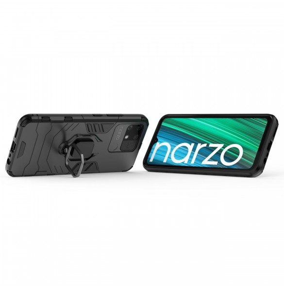 Ring Armor tuff hybridfodral överdrag + magnethållare Realme Narzo 50A svart