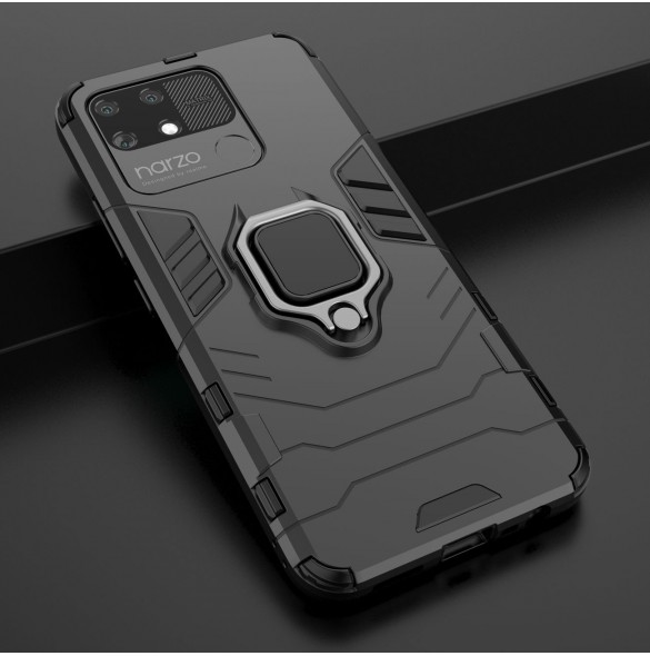 Ring Armor tuff hybridfodral överdrag + magnethållare Realme Narzo 50A svart