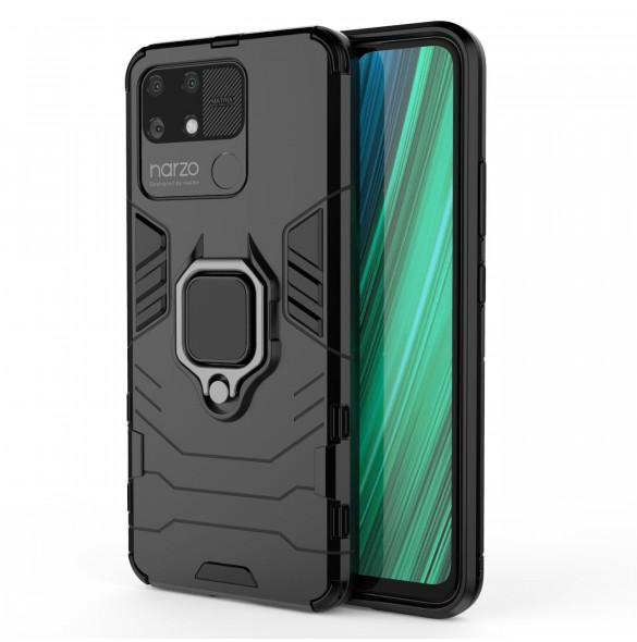 Ring Armor tuff hybridfodral överdrag + magnethållare Realme Narzo 50A svart
