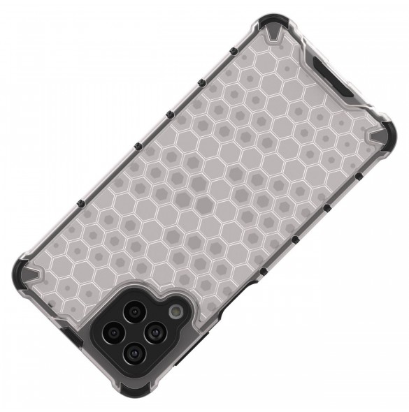 Honeycomb fodral pansrat skal med en gelram för Samsung Galaxy M53 5G transparent