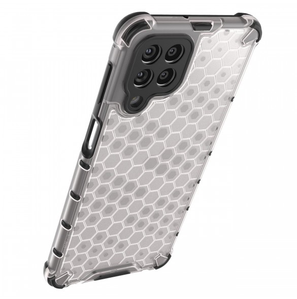 Honeycomb fodral pansrat skal med en gelram för Samsung Galaxy M53 5G transparent