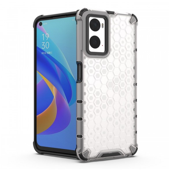 Honeycomb fodral pansarfodral med gelram Oppo A76 / Oppo A36 / Realme 9i svart
