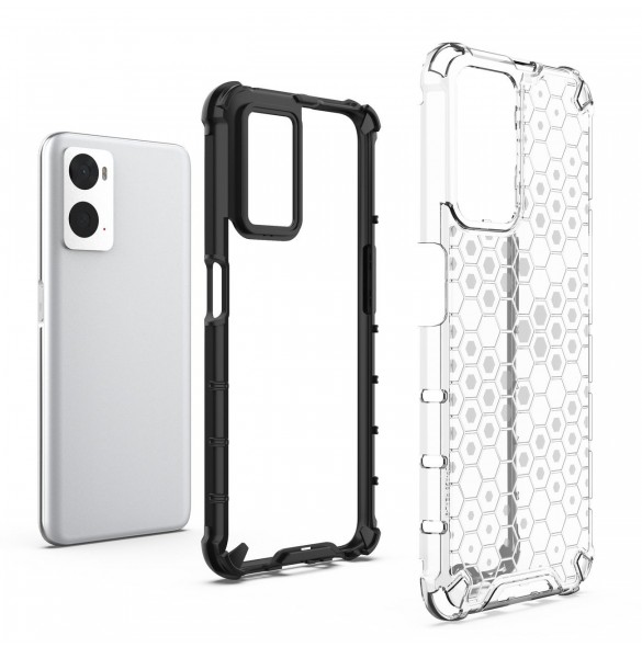 Honeycomb fodral pansarfodral med gelram Oppo A76 / Oppo A36 / Realme 9i svart