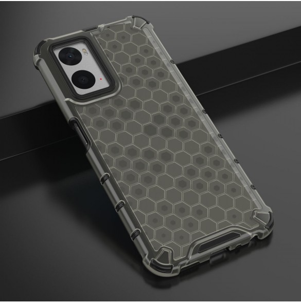 Honeycomb fodral pansarfodral med gelram Oppo A76 / Oppo A36 / Realme 9i svart