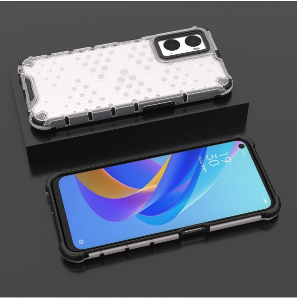Honeycomb fodral pansarfodral med gelram Oppo A76 / Oppo A36 / Realme 9i transparent