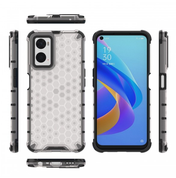 Honeycomb fodral pansarfodral med gelram Oppo A76 / Oppo A36 / Realme 9i transparent