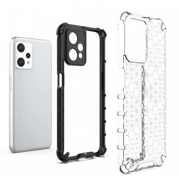 Honeycomb fodral pansarfodral med en gelram Realme 9 Pro svart