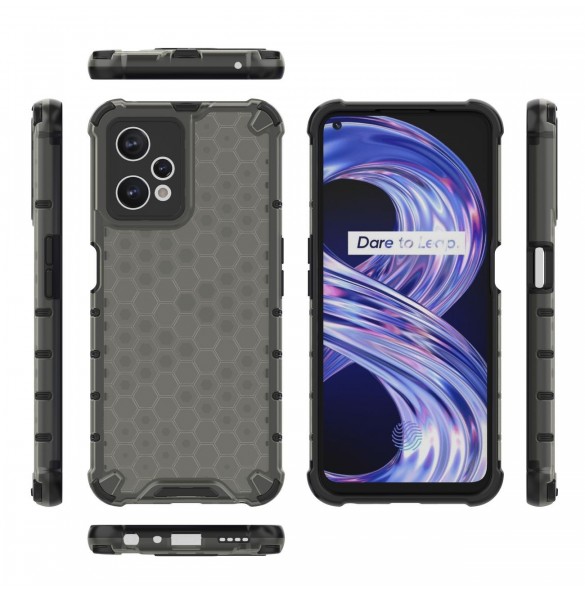 Honeycomb fodral pansarfodral med en gelram Realme 9 Pro svart