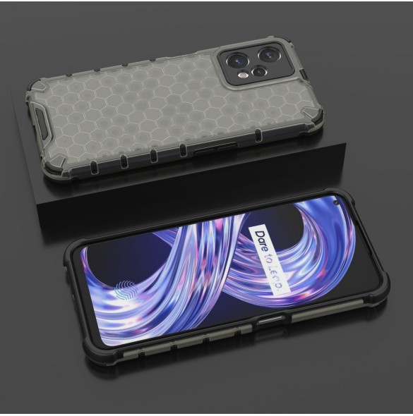 Honeycomb fodral pansarfodral med en gelram Realme 9 Pro svart