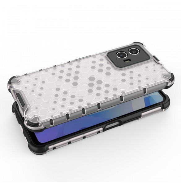 Honeycomb fodral pansarskydd med gelram Vivo Y55 / Y75 / Y33s / iQOO Z6 / iQOO U5 transparent