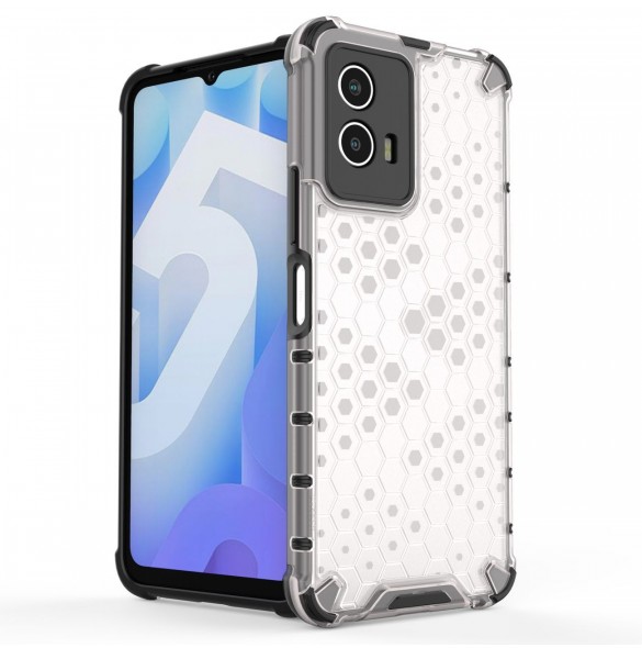 Honeycomb fodral pansarskydd med gelram Vivo Y55 / Y75 / Y33s / iQOO Z6 / iQOO U5 transparent