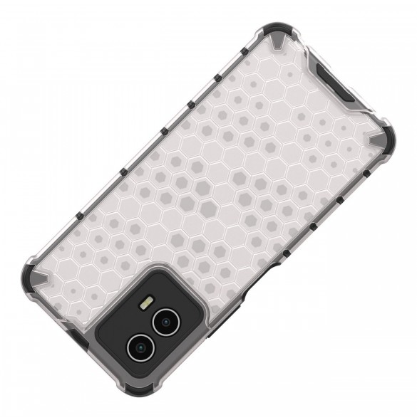 Honeycomb fodral pansarskydd med gelram Vivo Y55 / Y75 / Y33s / iQOO Z6 / iQOO U5 transparent