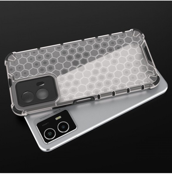 Honeycomb fodral pansarskydd med gelram Vivo Y55 / Y75 / Y33s / iQOO Z6 / iQOO U5 transparent