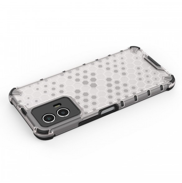 Honeycomb fodral pansarskydd med gelram Vivo Y55 / Y75 / Y33s / iQOO Z6 / iQOO U5 transparent