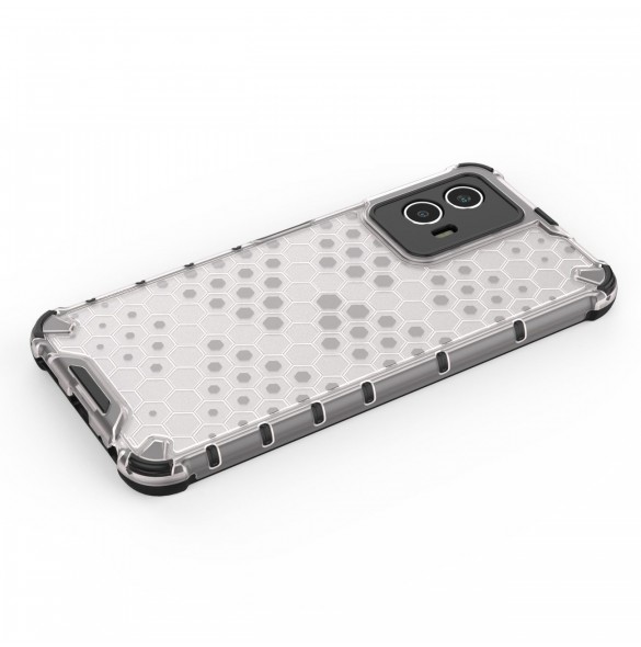 Honeycomb fodral pansarskydd med gelram Vivo Y55 / Y75 / Y33s / iQOO Z6 / iQOO U5 transparent