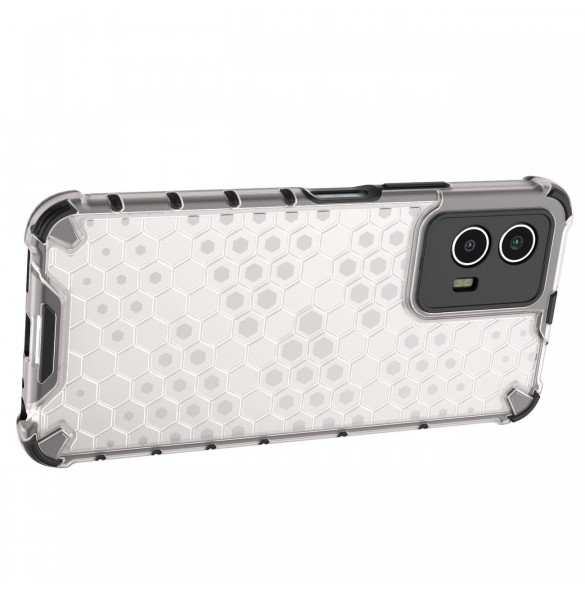 Honeycomb fodral pansarskydd med gelram Vivo Y55 / Y75 / Y33s / iQOO Z6 / iQOO U5 transparent
