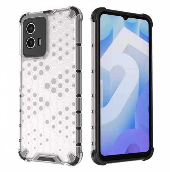 Honeycomb fodral pansarskydd med gelram Vivo Y55 / Y75 / Y33s / iQOO Z6 / iQOO U5 transparent