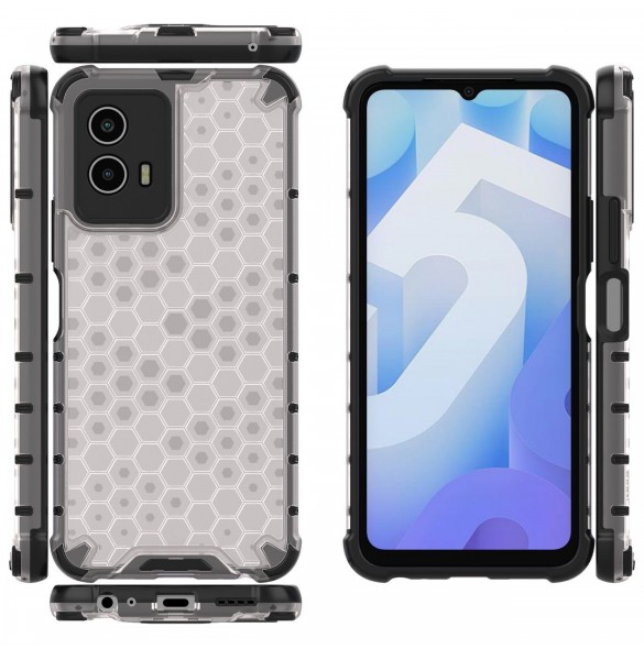 Honeycomb fodral pansarskydd med gelram Vivo Y55 / Y75 / Y33s / iQOO Z6 / iQOO U5 transparent