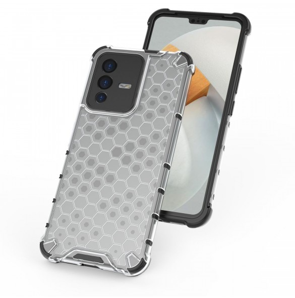 Honeycomb fodral pansarfodral med en gelram Vivo V23 5G svart